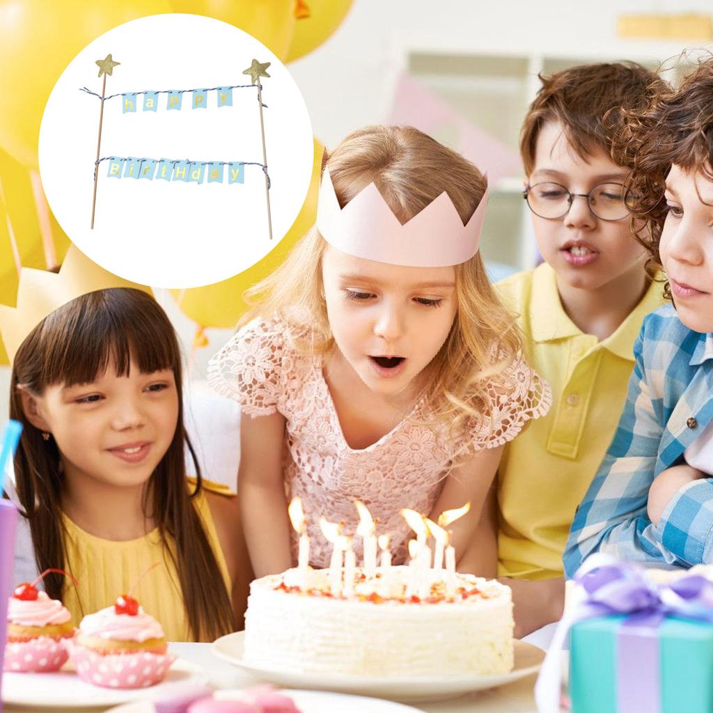10 наборов украшений для торта «С Днем Рождения», персонализированные флажки, золотые звездные флаги, баннеры для празднования вечеринки