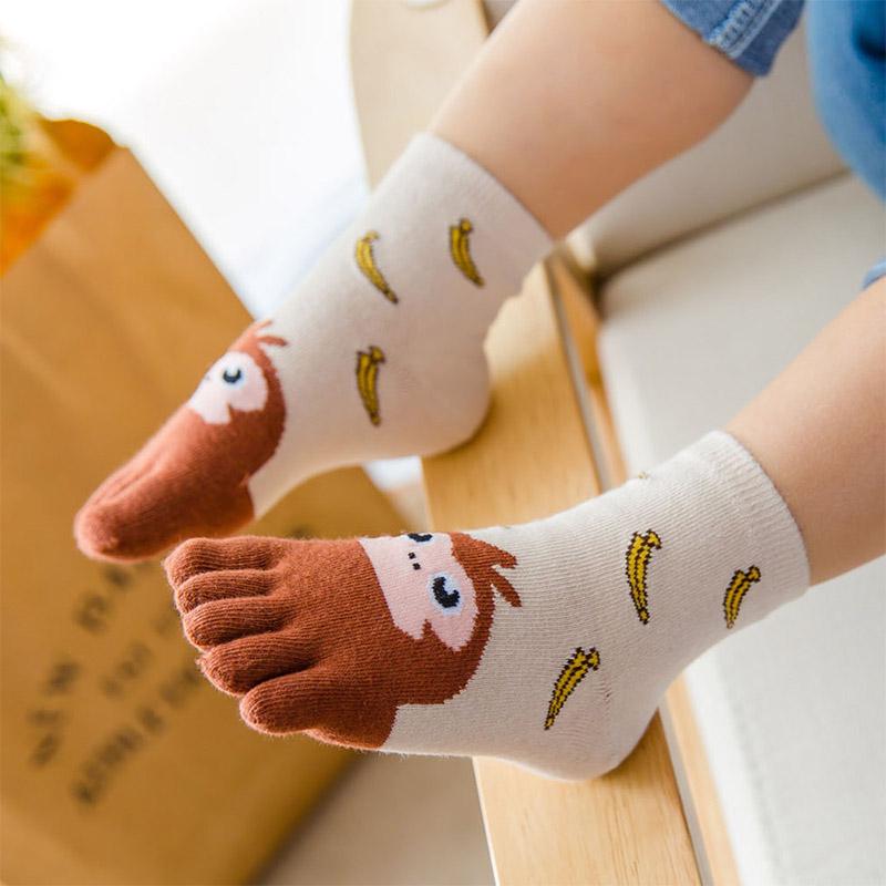 Five Fingers Sock Kids Baby Soft Hot New Boys Girls Toddler Cartoon Animal Toe Socks 1Pair Cotton Hosiery Cute Jewelry Accessory