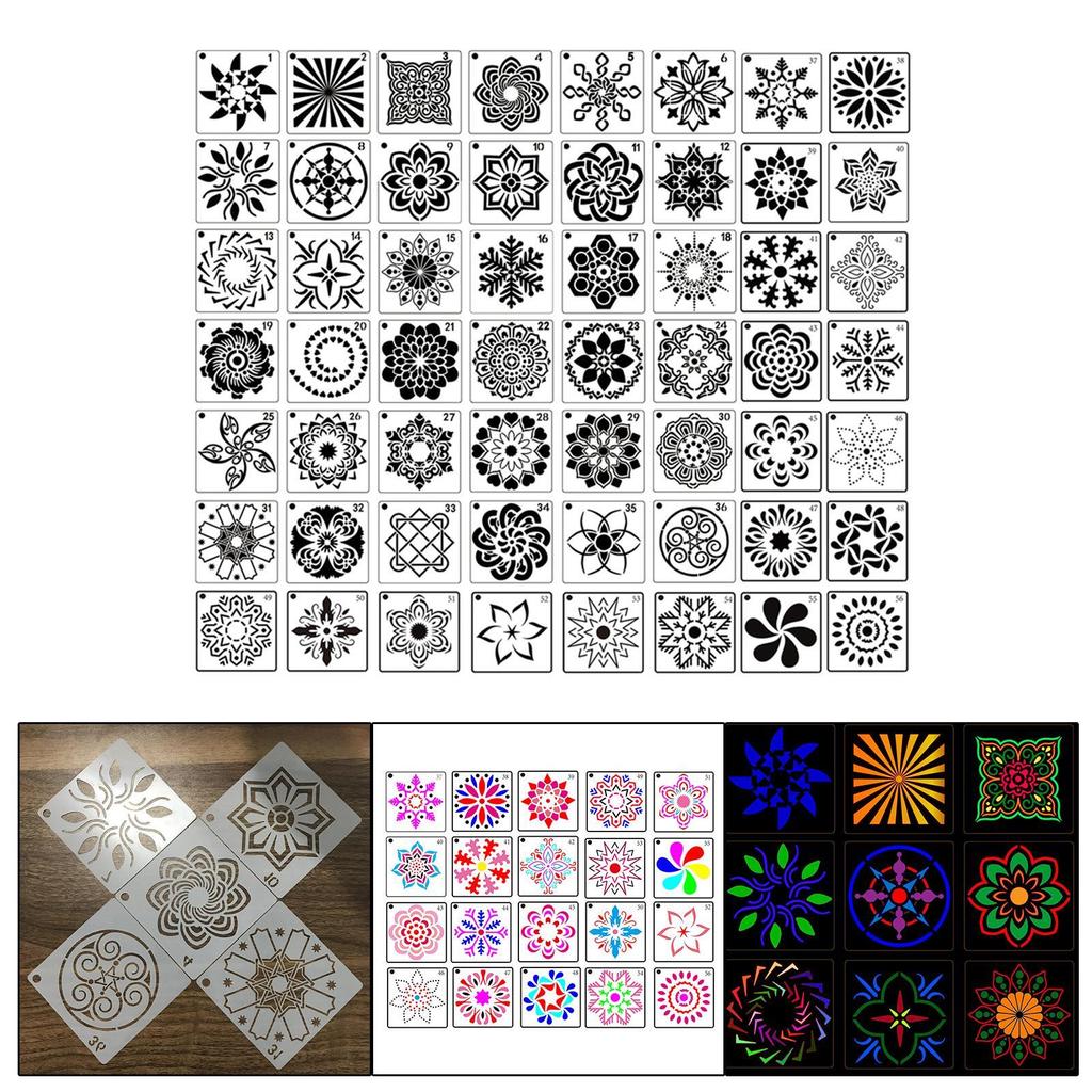 56x трафаретов мандалы многоразовые шаблоны для рисования для мебели альбом