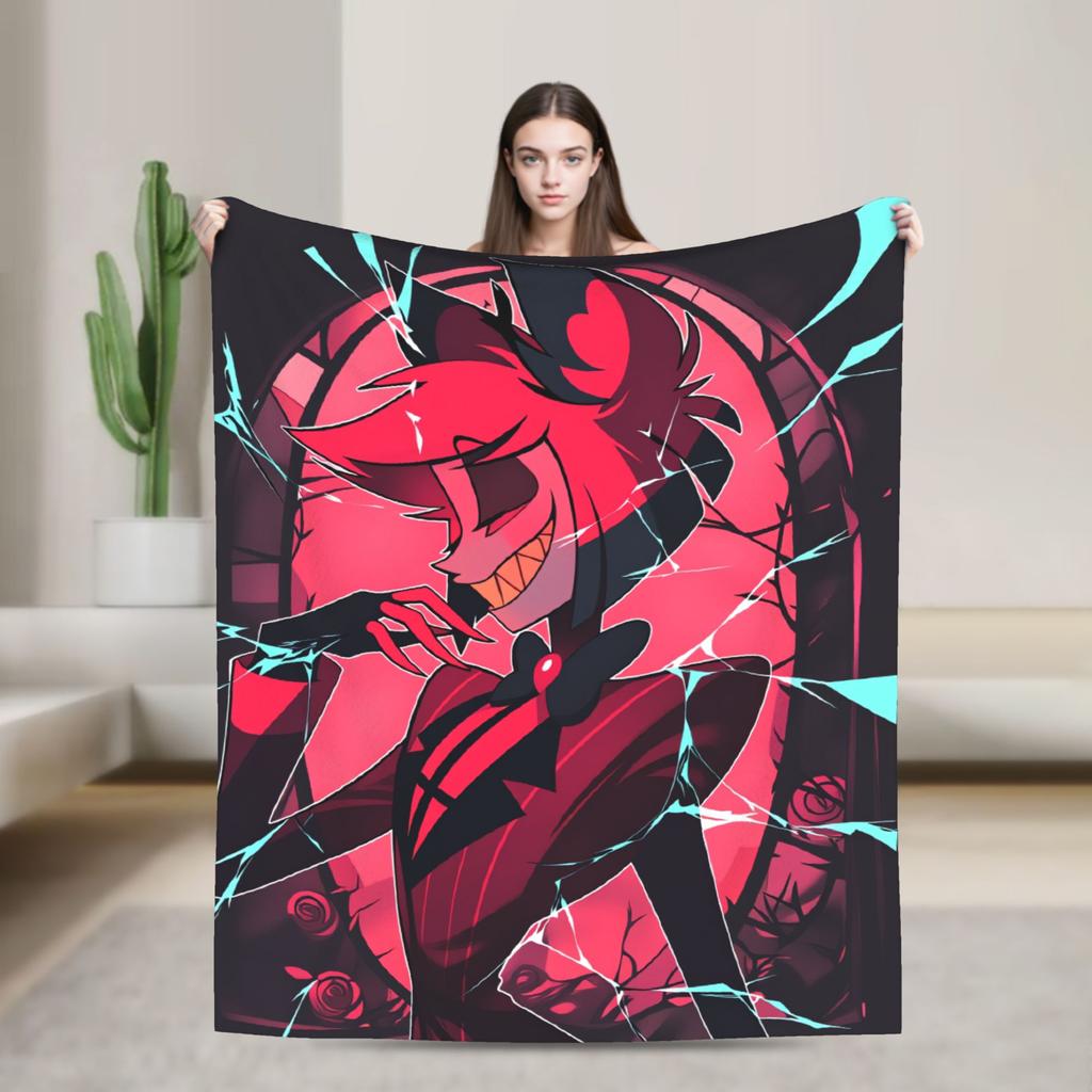 Vox Alastor Hazbin Hotels Blanket Super Soft Graphic Plush Throw Blanket For Girls Boys Living Room Flannel Bedspread Bed Cover