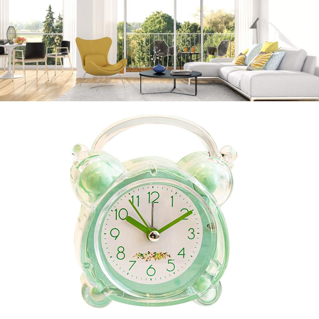 Детский будильник с тихим дизайном, мультяшный дизайн, простая настройка, прочные часы из ABS с двойным звонком для спальни