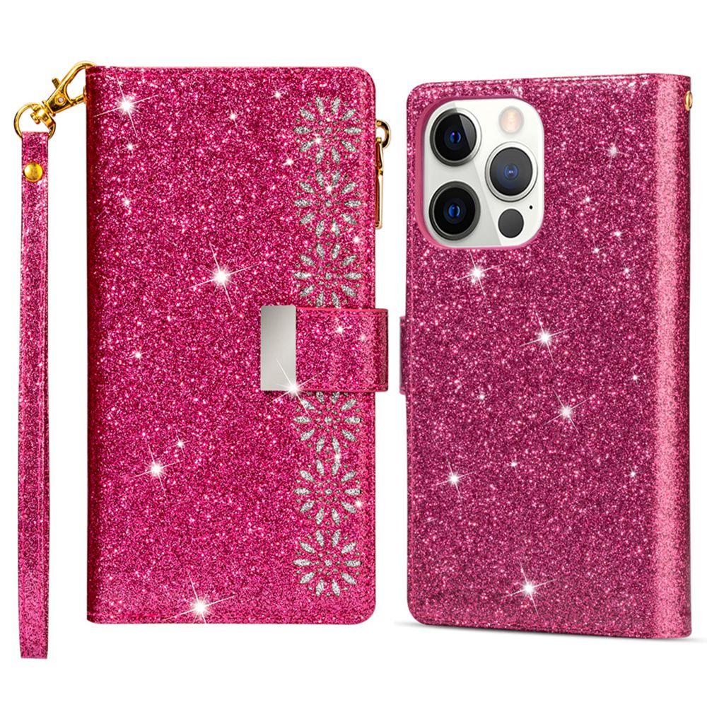 Чехол-кошелек из кожи с гравировкой «Звездное небо» для iPhone 16 Pro