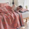 All-Cotton Yarn-Dyed Jacquard Gauze Blanket - Soft, Skin-Friendly Four-Season Bedspread