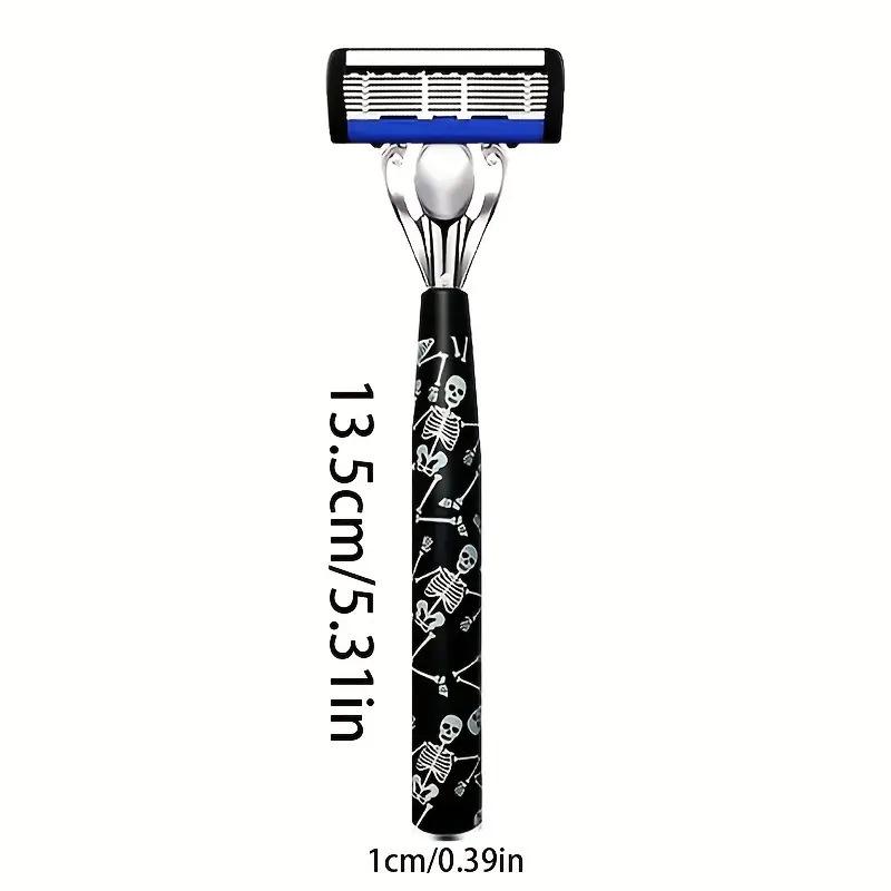 Six-Layer Razor Blade Shaver with Metal Holder for Hair Removal