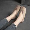 Women's Flat Shoes Square Toe Genuine Leather Soft Sole Comfortable Pumps Fashion Casual French Slip-on Sewn Loafers