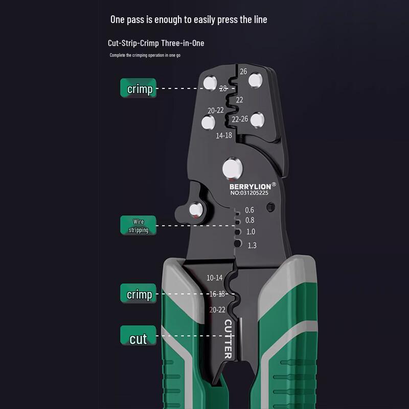 BERRYLION Multi-functional Wire Stripper & Crimping Pliers