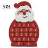Santa Claus Decoration Wooden Snowman Advent Calendar, 24-Day Countdown Box with Holiday Party Supplies Numbered Drawers, Christmas Tabletop