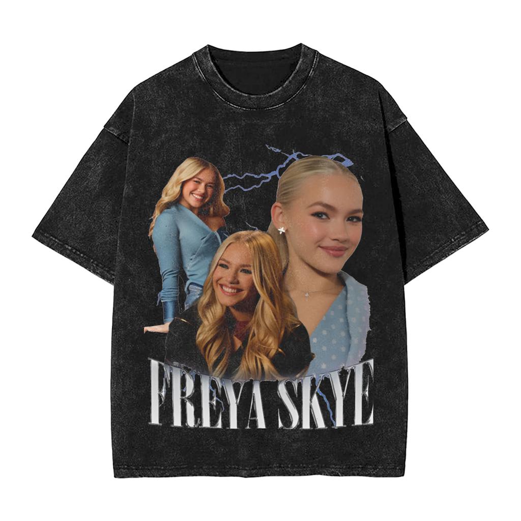 Freya Skyes TShirt Beach Vintage T Shirts Cotton Popular Tshirt For Couple Short Sleeve Printed Tees