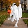 Детский костюм привидения на Хэллоуин Костюм для косплея привидения с мешками для конфет «Trick or Treat» с тыквой Белый костюм привидения плащ привидения