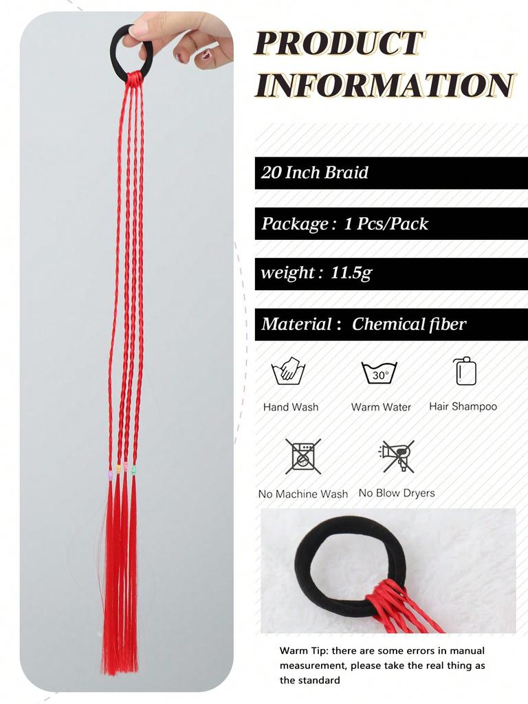 Синтетические накладные волосы 20-дюймовый хвостик цветные косички накладные волосы с резинками радужные плетеные аксессуары для женщин вечеринка основные моменты косплей