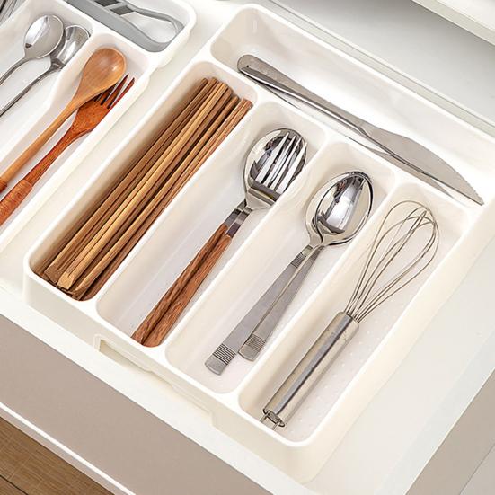 1/2Pcs Drawer Organizer Expandable Kitchen Tray for Utensils Adjustable Flatware Holder with 45388 Compartments Cutlery