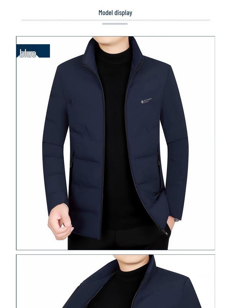 Мужская легкая пуховая куртка Pierre Cardin приталенного кроя - Повседневное пальто Осень/Зима для среднего и пожилого возраста