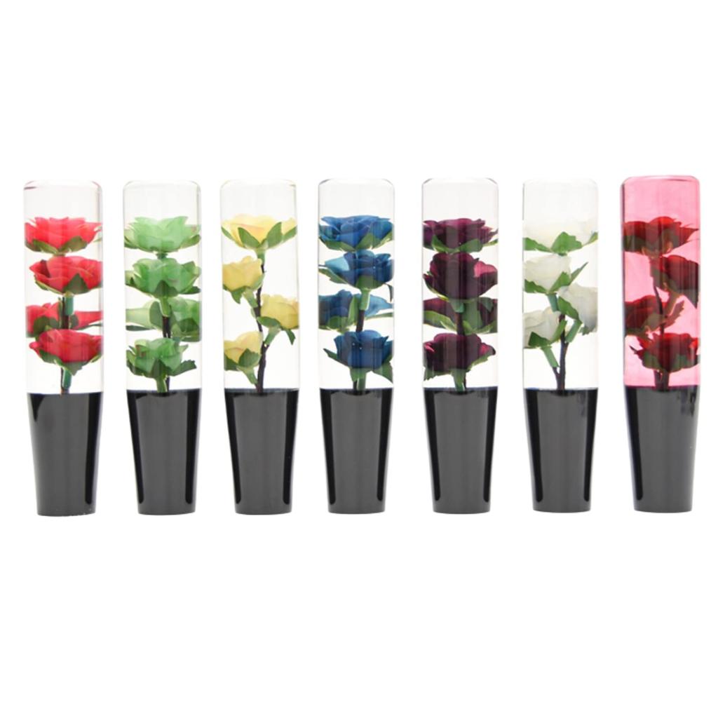 JINGLING Underwater Flower Shift Knob, Crystal, Showa Retro Style, Transparent Gear Knob, Accessory, Universal