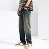 Новые весенне-летние свободные прямые американские ретро джинсы стрейч для мужчин