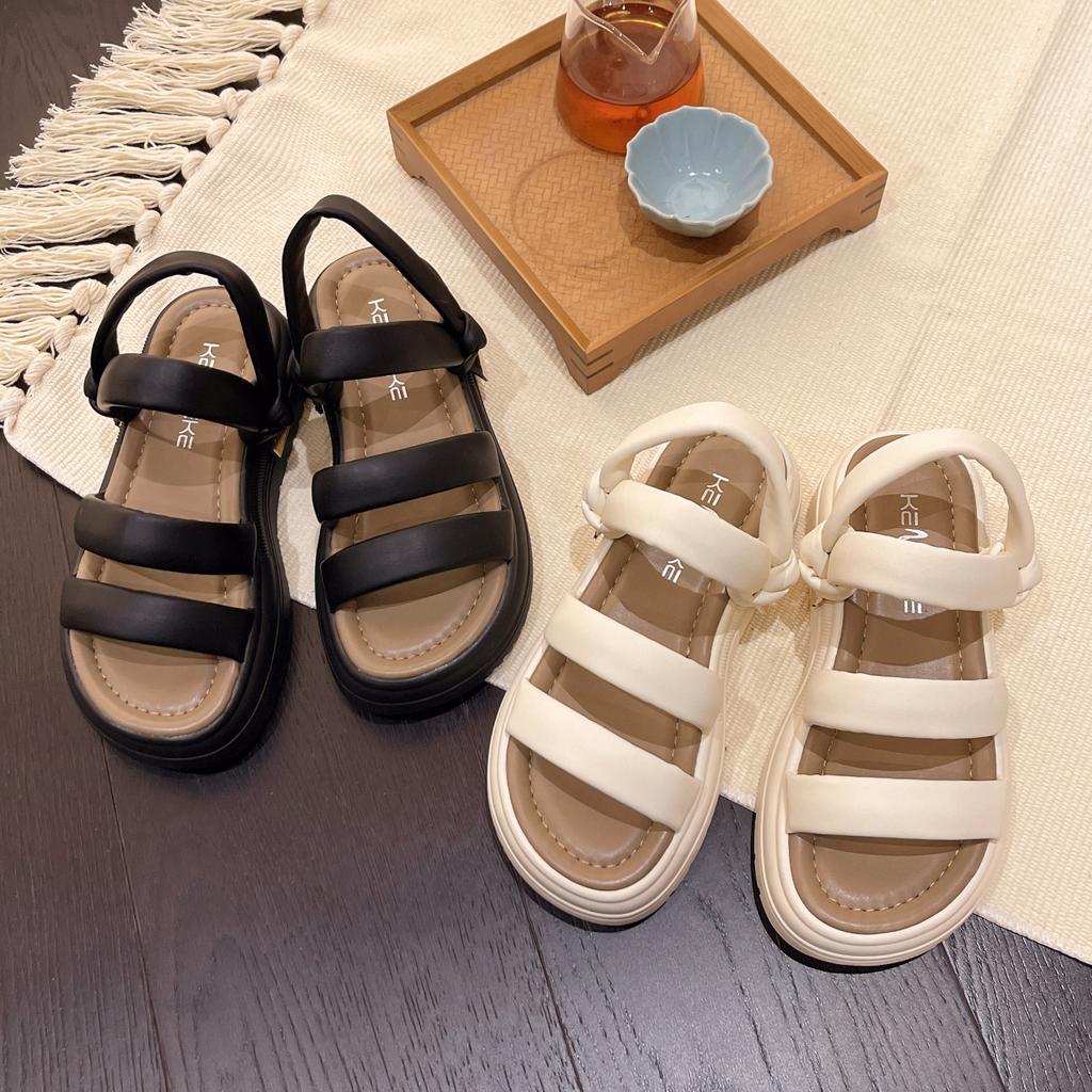 Flat-bottomed Casual Sandals for Women's Summer New Lazy People with One Pedal and Thick Soles, Beach Sandals for Female Students