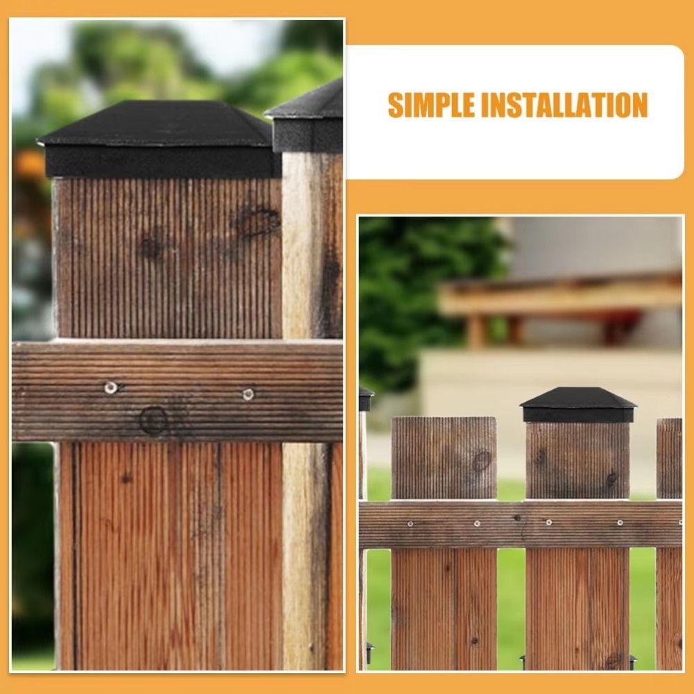 6Pcs Replacement Fence Post Cover Waterproof Fence Column Toppers Posts Top Protector  Backyard