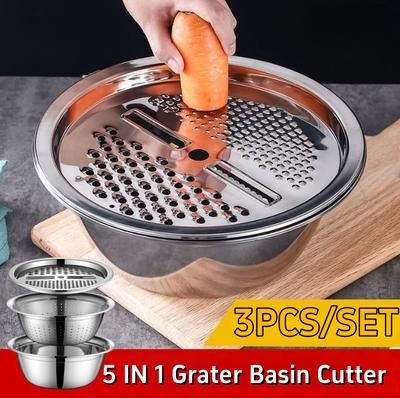 5-в-1 терка для фруктов и овощей кухонный инструмент нарезка ломтиками фрукты овощи таз из нержавеющей стали многофункциональная овощерезка