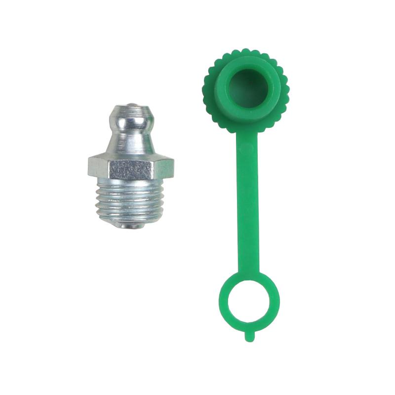 Set of grease nipples M10x1 10 pcs, green grease nipple cover PZL HYDRAL