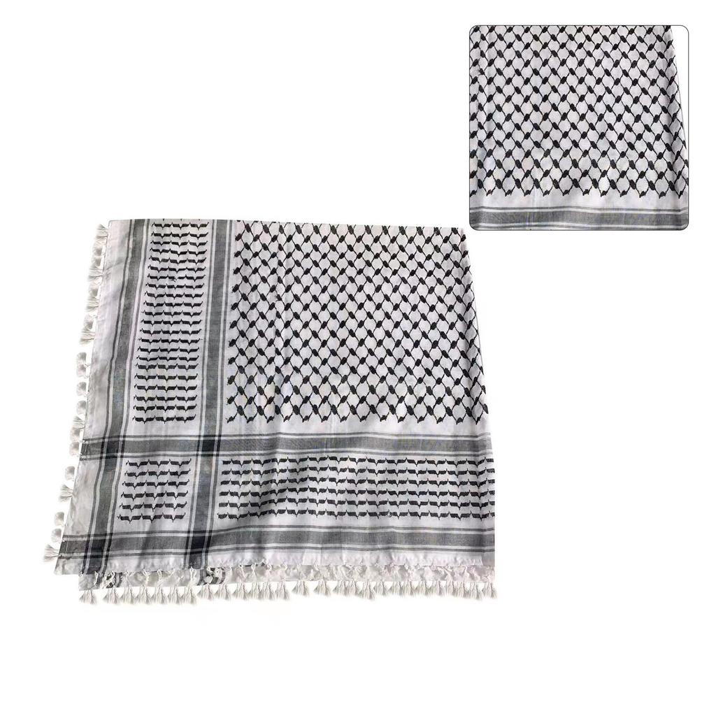 Middle East Keffiyeh Headscarf Square Men Scarf Wrinkles Resistant Bandana Scarf for Men and Women