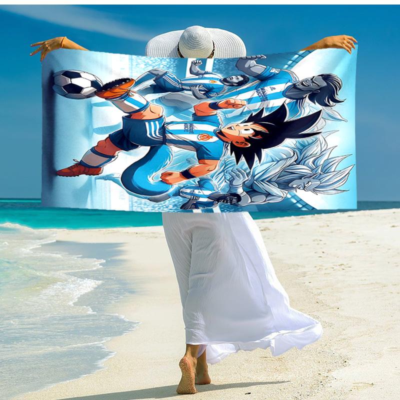1pc Soccer Heroes Action Cartoon Quick Dry Microfiber Bath Towel for Swimming Surfing Camping Unisex Holiday. SJT7201192