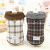 Fashion Plush Collar Dog Jacket Coat Winter Warm Dog Clothes Cute Plaid Puppy Vest Jacket Soft Cat Cardigan Pet Coat Dog Apparel