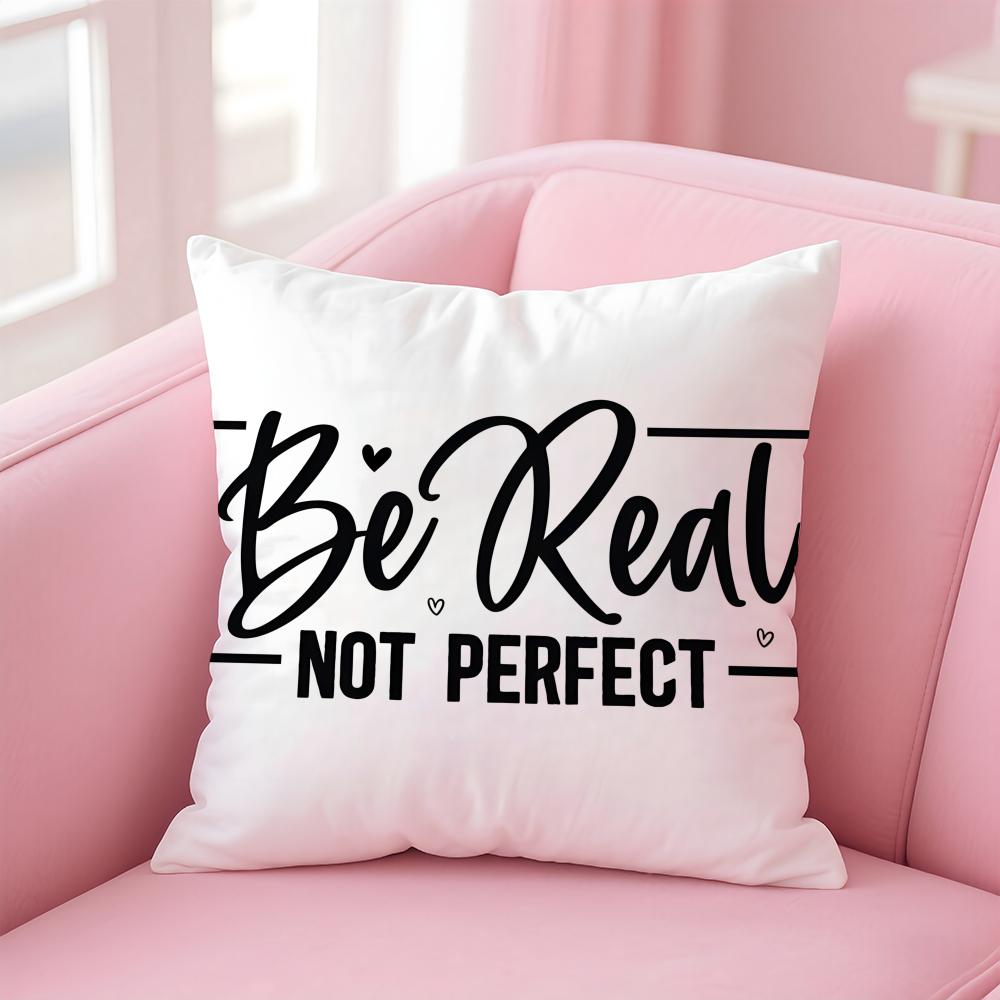 PPersonalized quotes Cushion Cover Pillow Case Soft Friendly Fabric Concealed Zipper