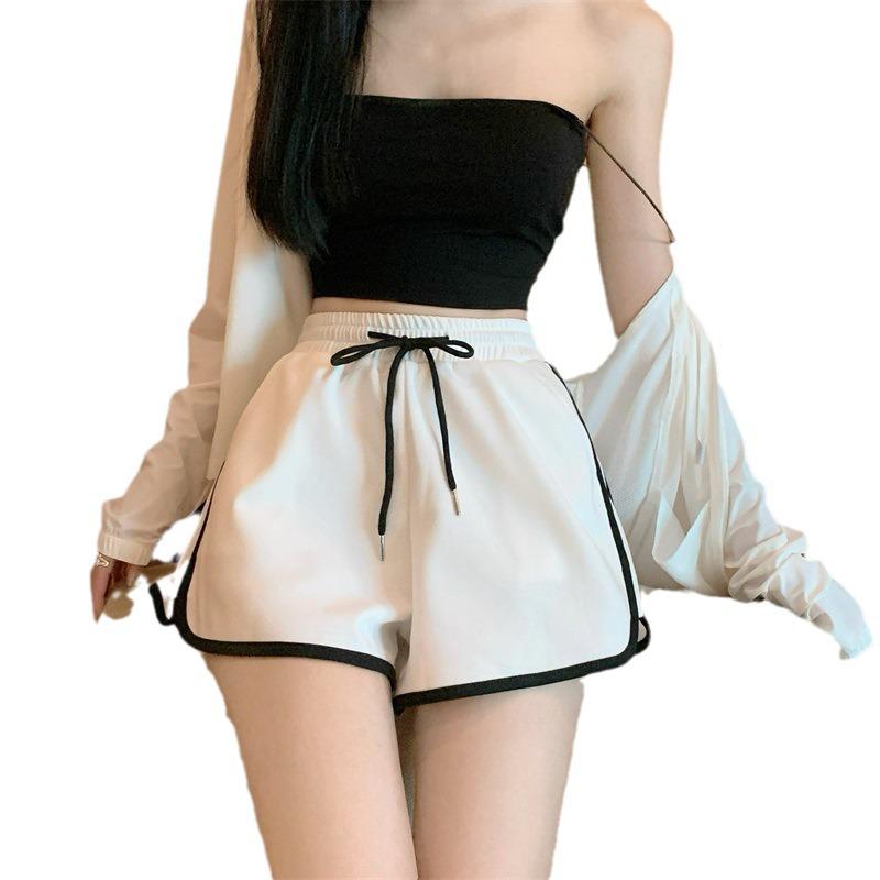 Однотонные трендовые шорты в корейском стиле - Женские повседневные беговые шорты-трехточки