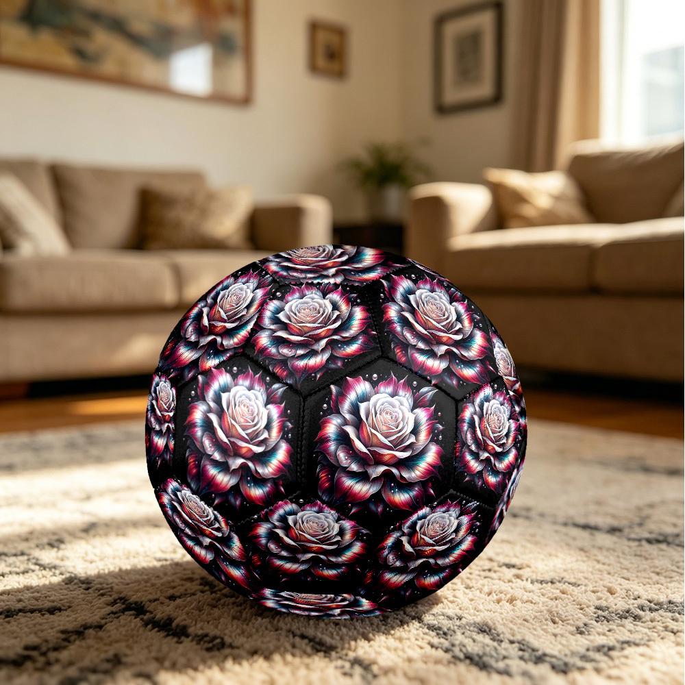 1pc Rose Artwork Size 5 Soccer Ball Professional Match Training Football Indoor &Outdoor Sports Ball Lightweight Durable m6545