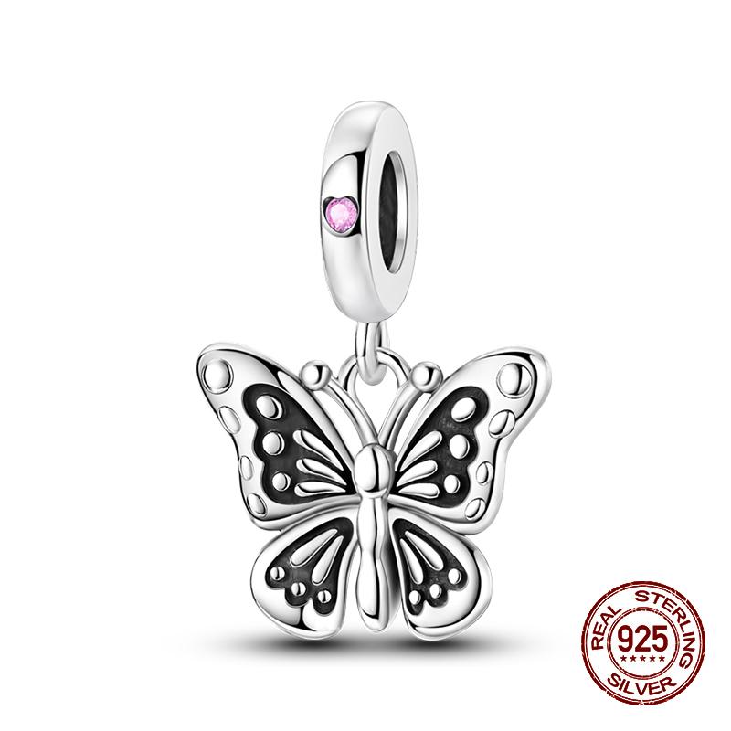 100% стерлингового серебра 925 пробы, лев, собака, слон, светлячок, кошка, дерево жизни, подвески в виде животных, подходят для оригинальных браслетов 925, ювелирные изделия своими руками