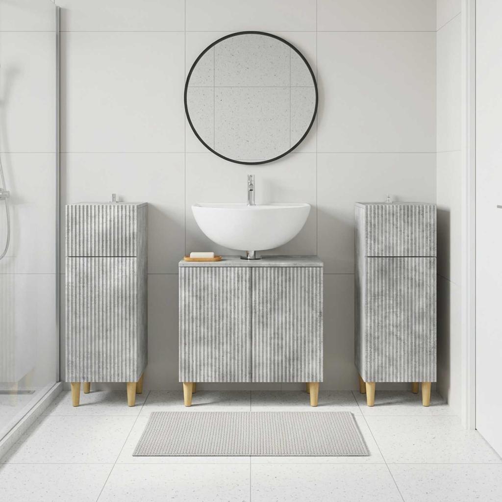 3 Piece Bathroom Cabinet System ARNHEM Concrete Grey