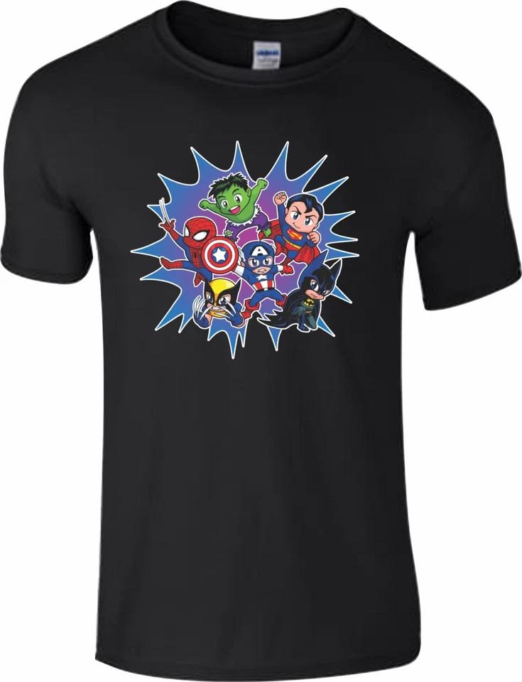 Superman Batman Spider man Captain America Hulk T-shirt Christmas Birthday Gift