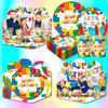 133pcs Building Blocks Birthday Party Supplies - Building Blocks Party Tableware Set-Building Block Party Plates Napkins Tablecloth Banner etc