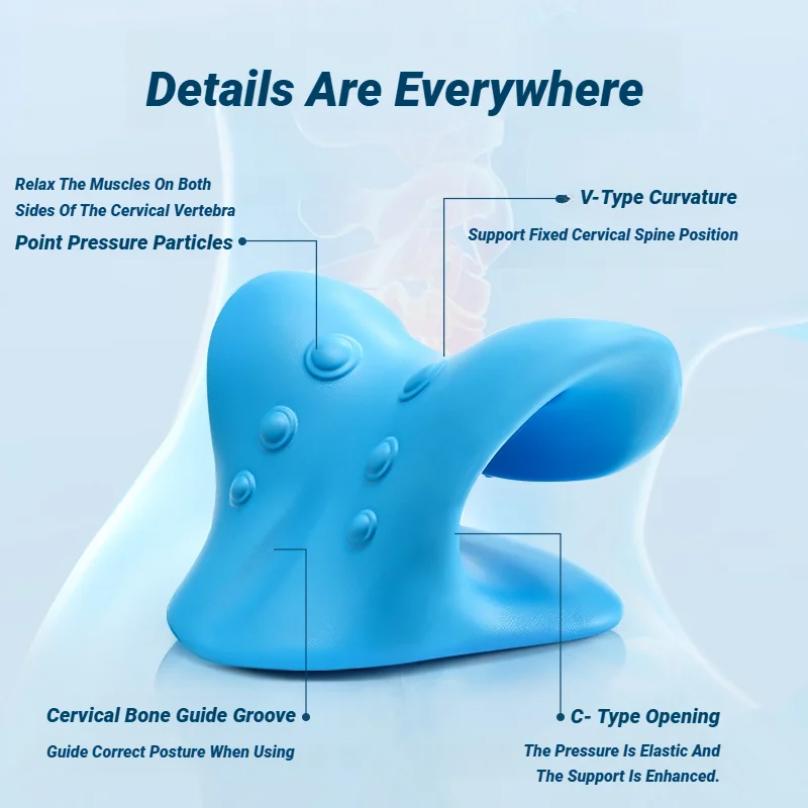 Расслабляющий аппарат для шеи и плеч C-типа Растяжка шейного отдела позвоночника Расслабляющее устройство для мышц Коррекция массажной подушки Хиропрактика