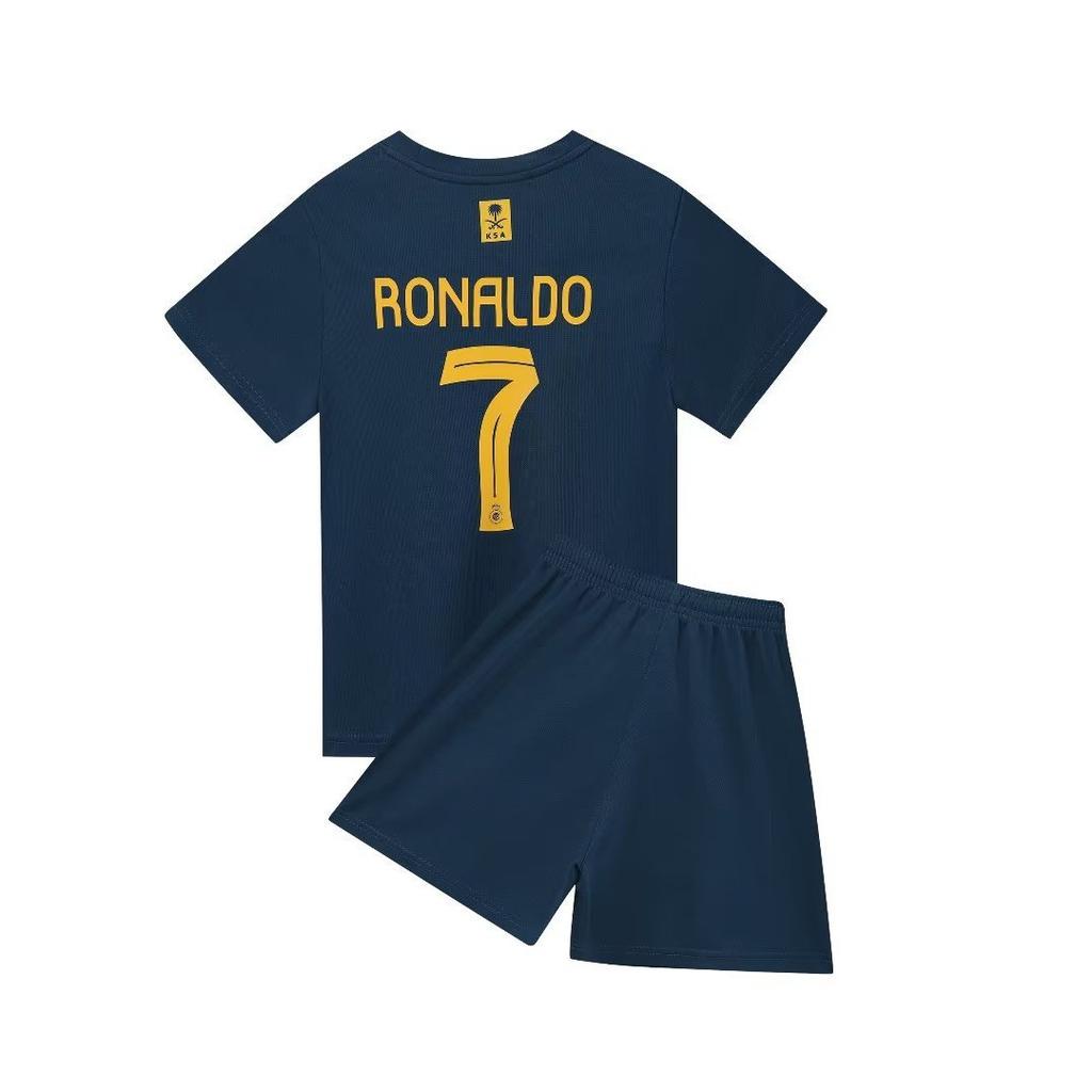 23-24 Riyadh Away Sapphire Blue No. 7 Club Football Jersey Set Children'S Jersey Size 14-30