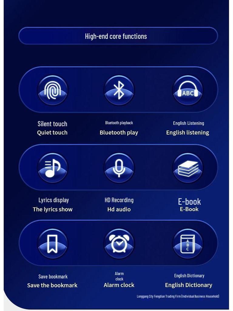 Металлический сенсорный MP3/MP4 Bluetooth Студенческий музыкальный плеер и электронная книга