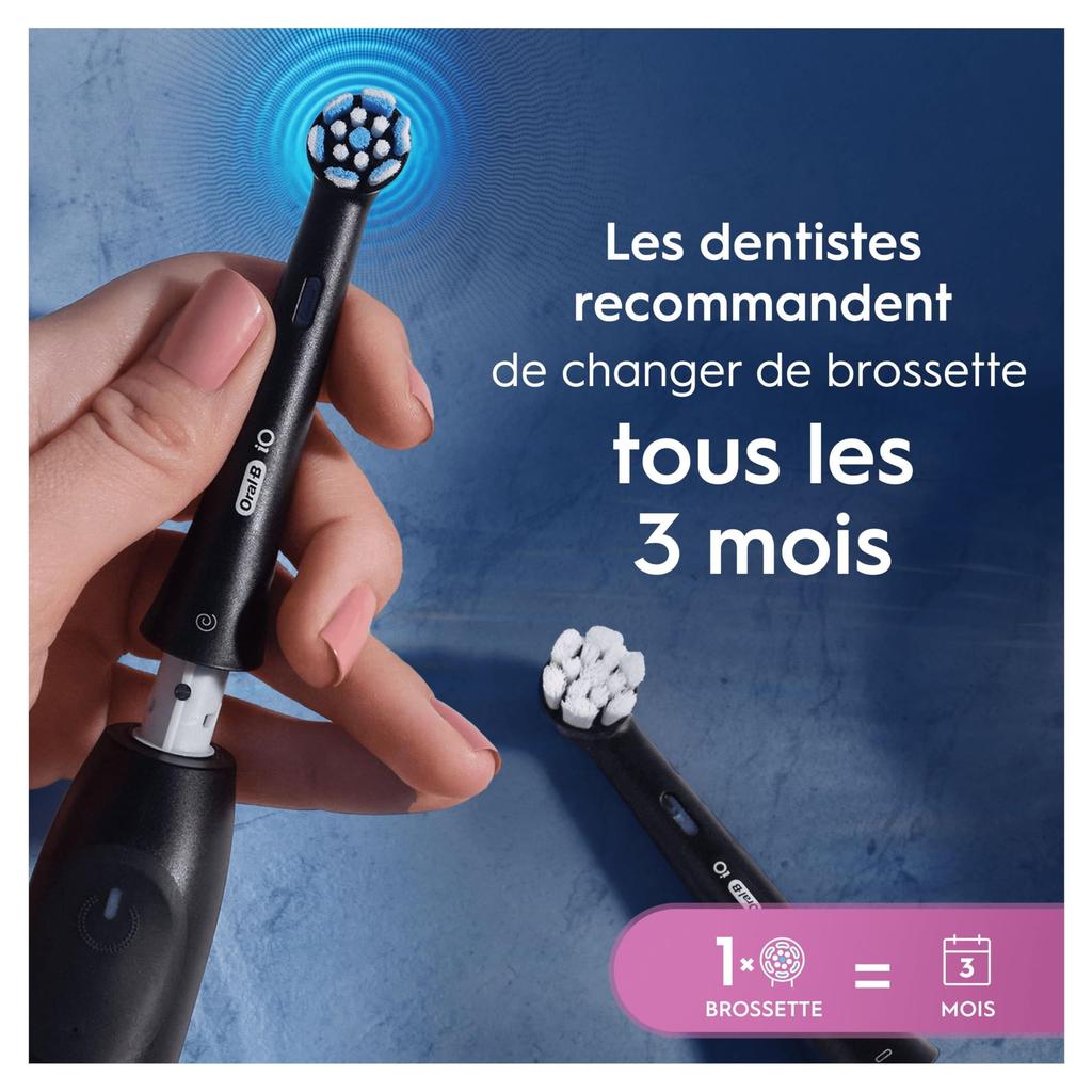 Brossettes - ORAL-B - IO refills Gentle Care - Pack de 4 - Noir