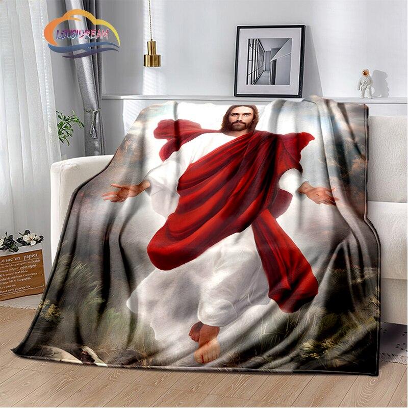 Религиозное кашемировое одеяло с изображением Иисуса, 3D-принт, покрывало с изображением Христа, фланелевое одеяло, серия Девы Марии-Иисуса, удобное домашнее одеяло