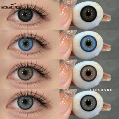 Новые цветные контактные линзы 2 шт. черные ежегодные мягкие линзы модные синие контактные линзы натуральные коричневые косметические контактные линзы