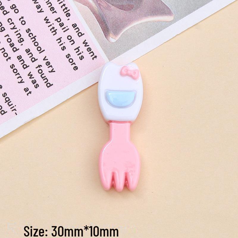 Набор аксессуаров из смолы своими руками: Пряжки для обуви с героями мультфильмов, крем-клей, шпилька для волос, разноцветные украшения в виде ложки в виде котенка