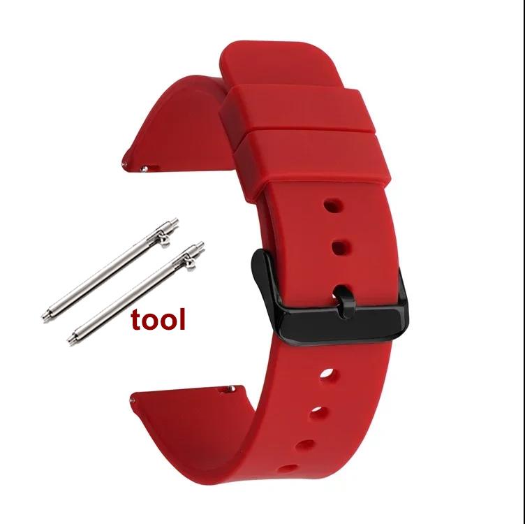 12/14/16mm 18mm 20mm 22mm 24mm Quick Release Silicone Strap Waterproof Rubber Wristband for Huawei GT2/GT3 Smart Watch Bracelet