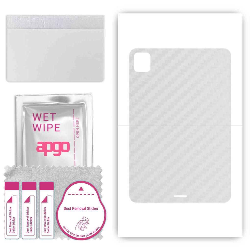 apgo Protective Skin Sticker for the Back Compatible with TCL NXTpaper, Wrap Film, Foil, Vinyl - Pattern Transparent Carbon