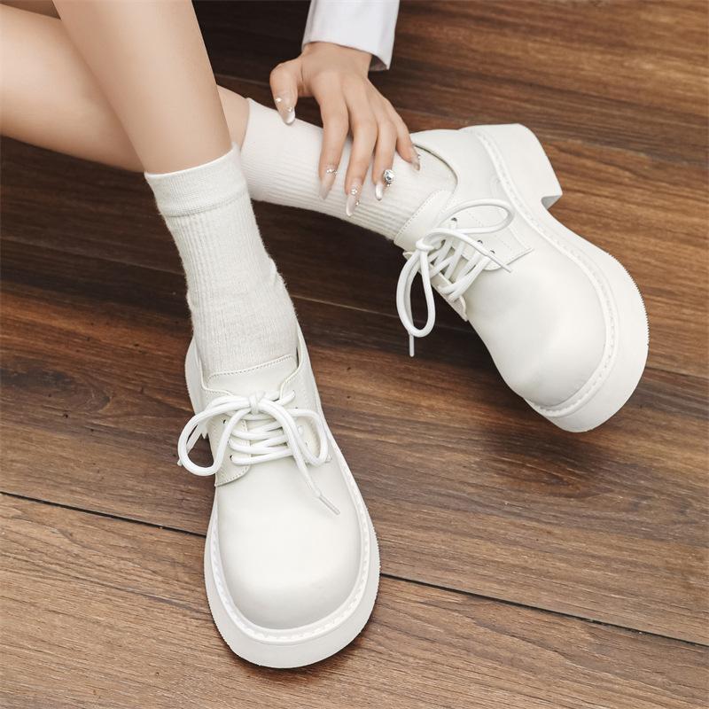 Мужская обувь осень 2024 года, низкие туфли Martin на платформе, увеличивающие рост, в британском стиле, деловые мужские повседневные туфли с большой головой 5778-J