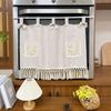 Rustic Kitchen Stove Cover Skirt Vintage Boho Curtain Panel Partition Door Cabinet Curtain  Kitchen