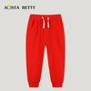 Осенние детские спортивные штаны однотонного цвета в европейском и американском стиле - Модные длинные спортивные брюки