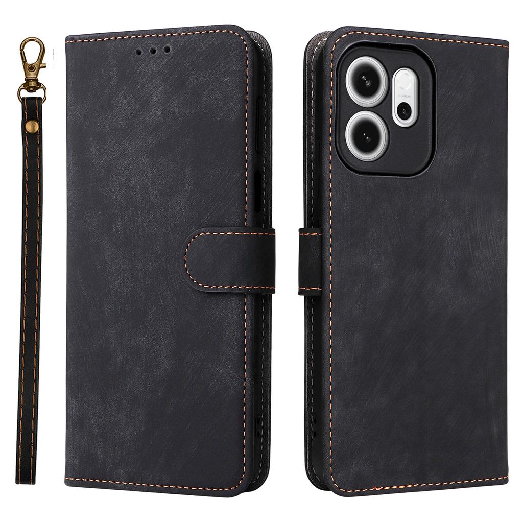 For Oppo Reno14 F 5G Case Wallet RFID Blocking PU Leather Phone Cover Stand with Strap