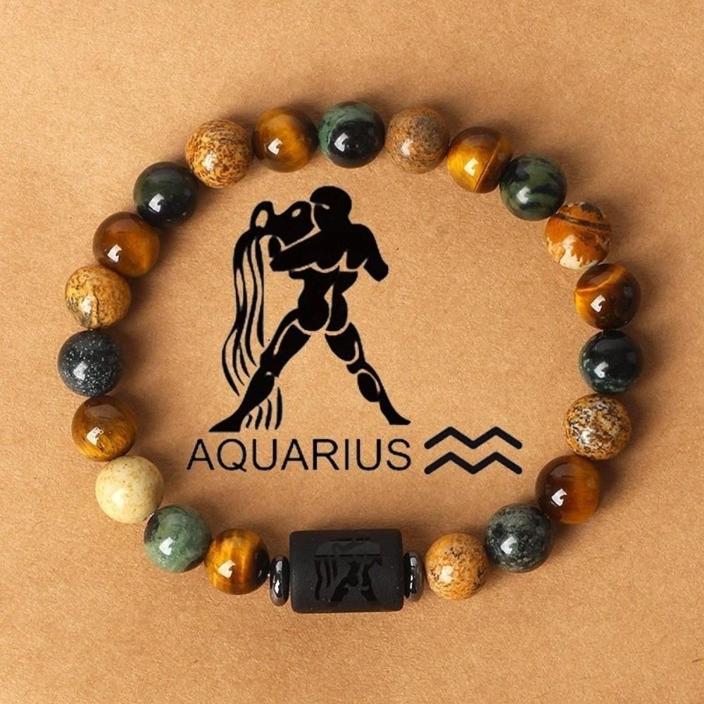 Graphic Stone Natural Stone Bracelet Adjustable Beaded Bracelet  Daily Wear