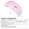 6W Mini Nail Dryer Machine Portable 6 LED UV Manicure Lamp Home Use Nail Lamp For Drying Polish Varnish With USB Cable