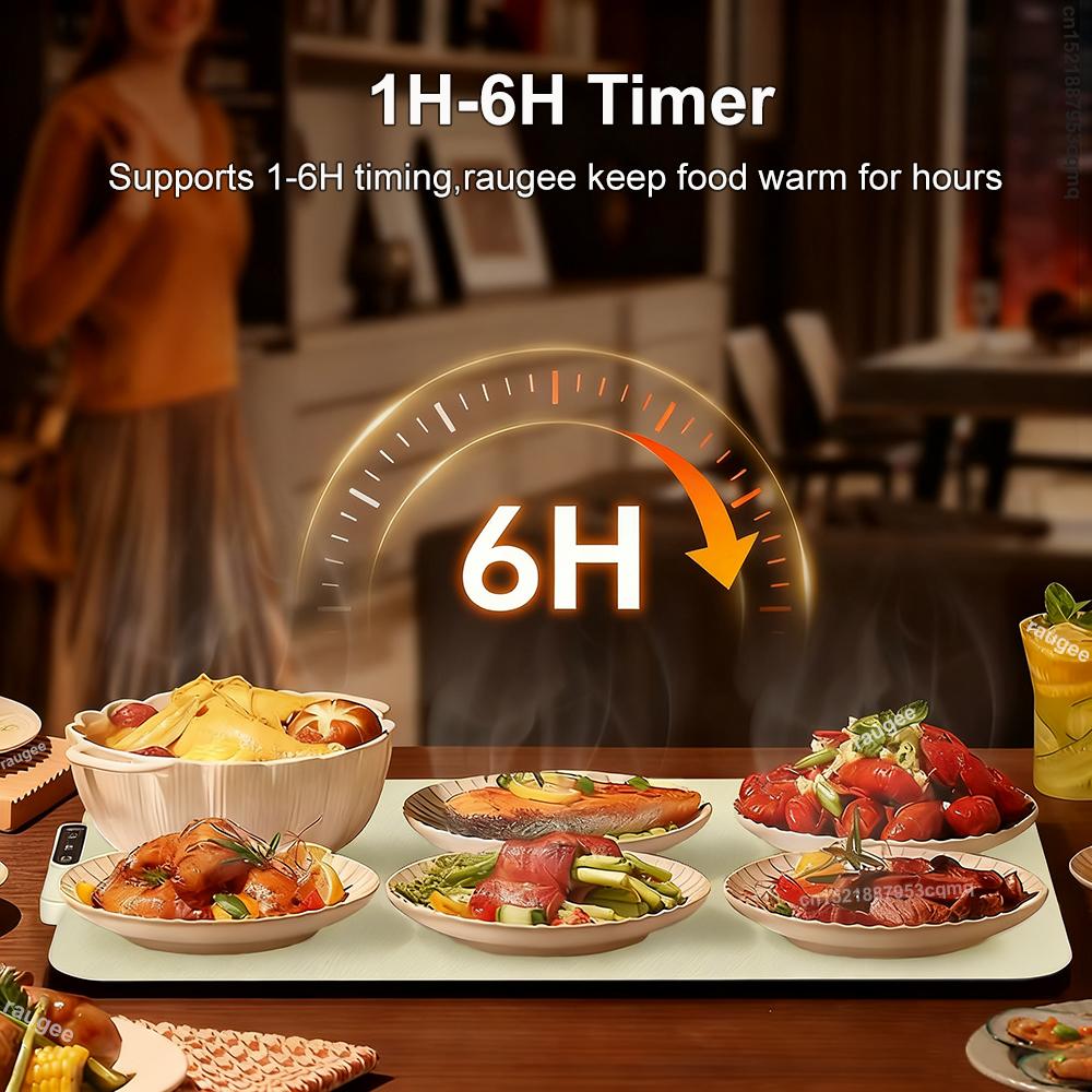 Electric Food Warmer Mat Food Heating Plate Foldable Warming Tray For Kitchen Fast Heating Plate Silicone Food Warming Mat