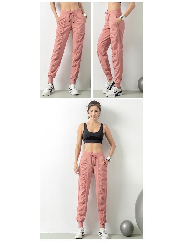 Женские быстросохнущие утягивающие фитнес-штаны гаремы – Свободные, плиссированные, с манжетами, длинные, для бега и повседневной носки