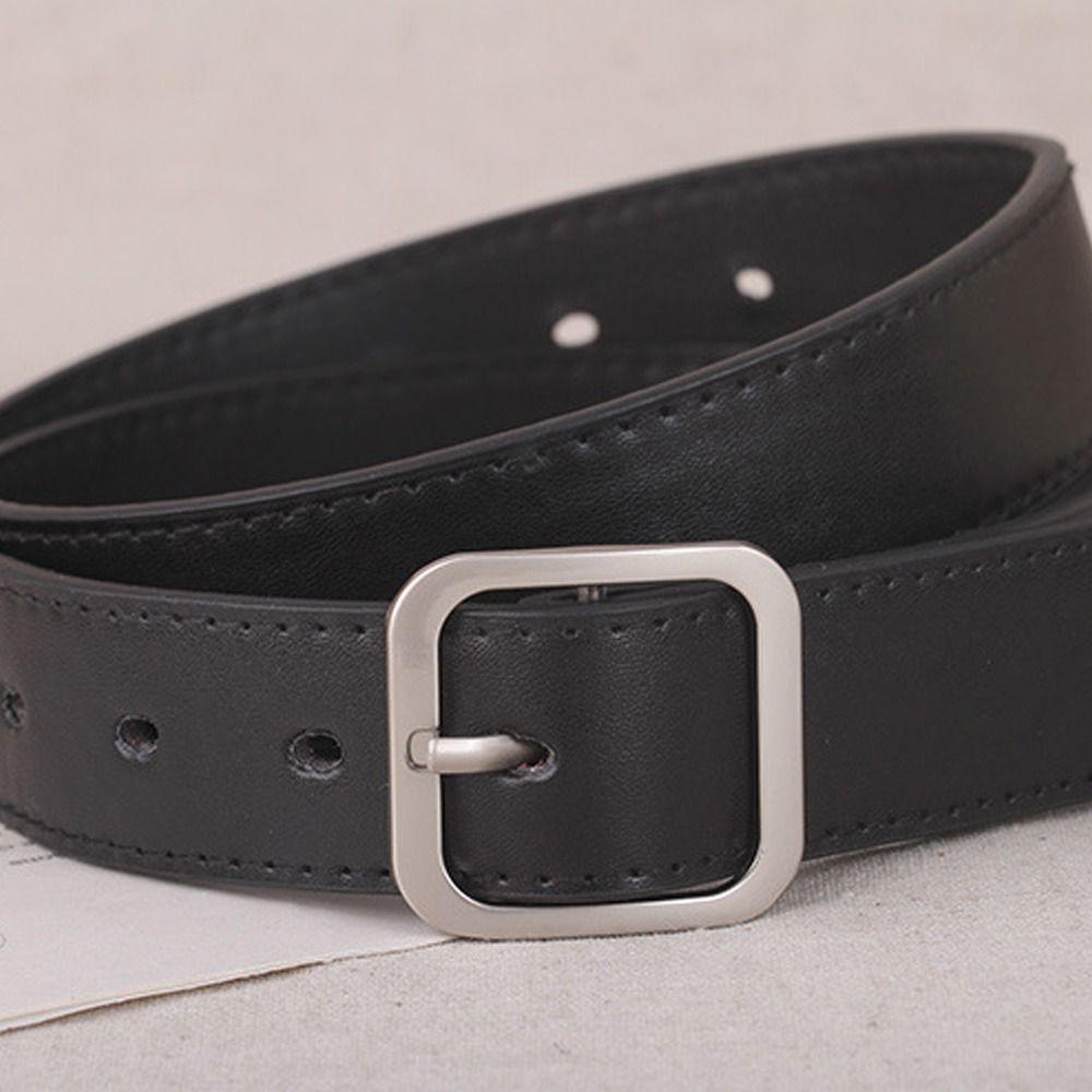 Женский шикарный повседневный поясной ремень кожаный ремень квадратная пряжка-булавка Поясная лента для женского платья